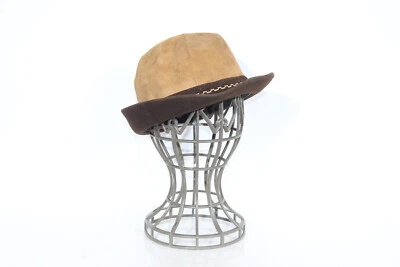 Vintage Fedora Trilby Hat Elegant Leather Sloucher Slouch Womens Mens Unisex - Image 1 of 4