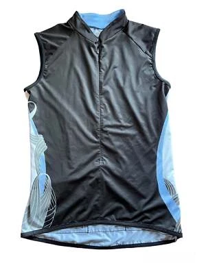 Descente Women's Spirit Sleeveless Jersey, Black/Ice Blue, Medium - Image 1 of 2
