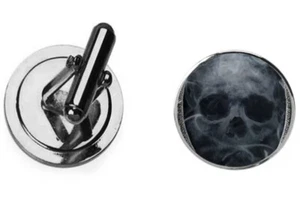 Geist Totenkopf Codec 5 Kuppel Manschettenknöpfe Bräutigam Papa Hochzeit Schmuck verpackt - Bild 1 von 1