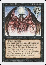 Lord of the Pit Revised HEAVILY PLD Black Rare MAGIC THE GATHERING CARD ABUGames