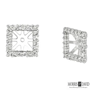 0,46 Karat natürlicher Diamant Mantel Ohrringe 14K Weißgold Mitte für 3 mm - Bild 1 von 1