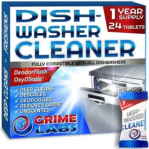 Dishwasher Cleaner Deodorizer Descaler Tablets 24 pack Heavy Duty Deep Clean - Picture 1 of 9