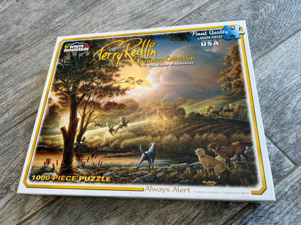 White Mountain Jigsaw Puzzle Always Alert Dog Hunting Peasants Bird 1000 pc 1226 - Image 1 of 4