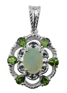 Wedding Gift For Her 925 Sterling Silver Ethiopian Opal Gemstone Jewelry Pendant - Picture 1 of 5