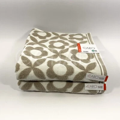 Toallas de baño Caro Home 2 piezas 100 % algodón tostado y blanco nuevas Foto 1 de 4