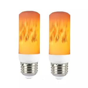 2X Led Flame Effect Light Bulb 3w Flickering Fire Light Bulbs Yellow Flame Bulb - Picture 1 of 8