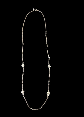 OFF WHITE "Abbellimenti a forma di diamante loft tono argento strass smalto bianco 36 5"