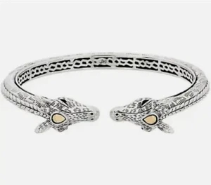 John Hardy JAI Giraffe Smokey Quartz 14k Gold & 925 Sterling Cuff Bracelet 7” - Picture 1 of 11