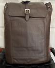 NEW NWT Cole Haan Dark Brown Leather Flap Backpack Retail $398