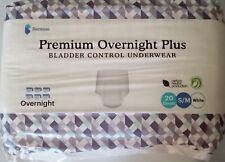 Because Premium Overnight Plus Bladder Control Underwear Size S/M White 20 Count