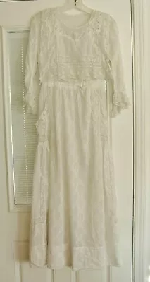 VTG WHITE LACE TEA GARDEN LONG DRESS XXS - Image 1 of 4