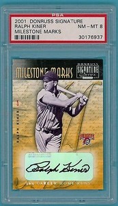 2001 Donruss Signature Ralph Kiner Auto Issue - PSA 8! Pirates! POP 1!