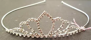 NEW Silver crystal graduated tiara wedding bride prom diamante party headband - Picture 1 of 1