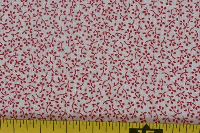 33" Long, Vintage, Red Calico on White Lt-Weight PolyCotton, Wamsutta, P5707 - Image 1 of 4