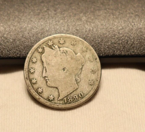 1890 US Liberty V Nickel 5c (Semi Key) G+ Cover