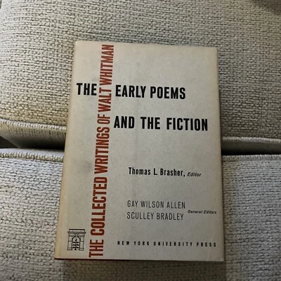 The Collected Writings Of Walt Whitman. The Early Poems And The Fiction. 1963. Foto 1 de 3