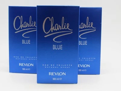 Perfume Charlie Blue por Revlon 3,4 OZ edt nuevo en caja (paquete de 3) Foto 1 de 3