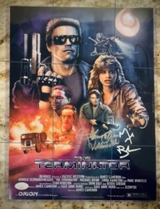 The Terminator 11x14 photo 3 autographs: Biehn, Hamilton, Henriksen Authentic - Picture 1 of 3