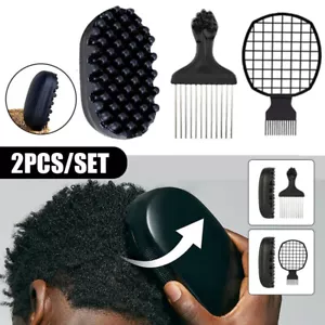 Professional Hair Comb Sponge Perm Styling Brush Set for Dreads Twists Big Holes - Picture 1 of 21