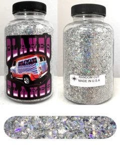 Blakes Metal Flake Alpha Silver prismatic RANDOM CUT custom automotive 5oz jar - Picture 1 of 2
