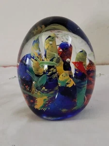 Fermaporte Fermacarte in vetro di Murano colorato, anni '50 acquario - Foto 1 di 11