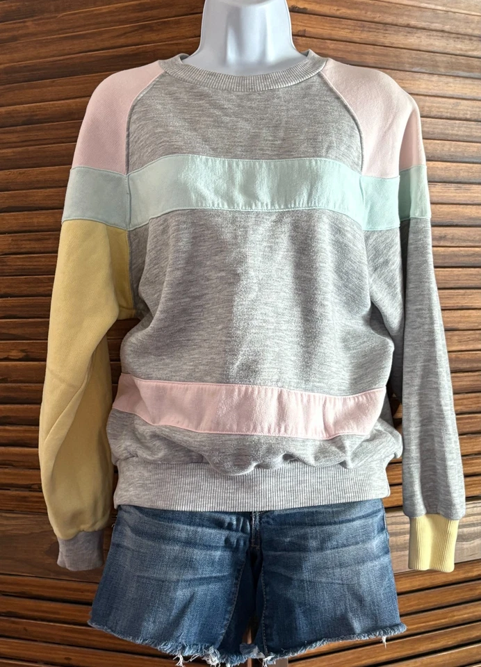 1980's Outside Interests Color Block Striped Sweatshirt Size Medium - Image 1 of 4