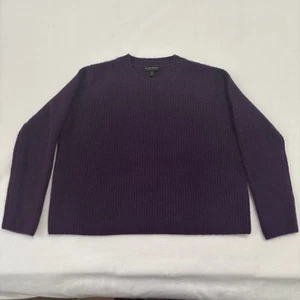 Banana Republic Sweater Woman’s Medium Purple Lucia 100% Cashmere Ribbed - Picture 1 of 7
