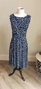 Linea Blue And Black Sleeveless Spotty Dress. Size 10 - Picture 1 of 8