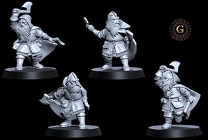 Dwarf Road Wardens X4 - 28mm 1/56 Miniaturen ideal für LoTR, MESBG Wargames etc - Bild 1 von 3