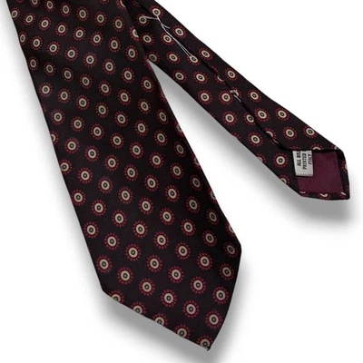 Corbata de seda Brooks Brothers Brooksgate para hombre de colección patrón borgoña hecha en Italia Foto 1 de 4