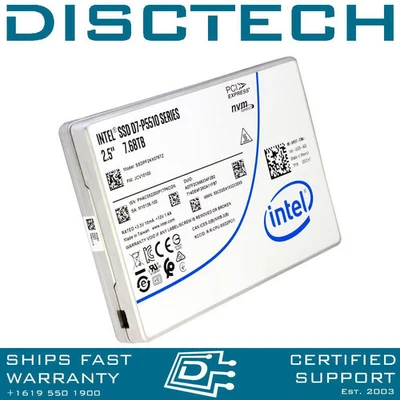 Dell 6VCHT 06VCHT Intel SSDPF2KX076TZ 7.68TB PCIe 4.0 U.2 NVMe RI SSD - Image 1 of 3