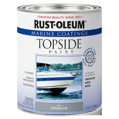 Rust-Oleum 207005 Marine Coatings Topside Paint, Gloss, Battleship Gray, 1 Quart - Image 1 of 4