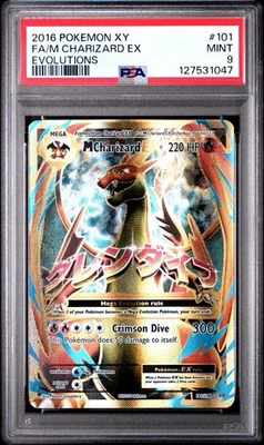 2016 POKEMON XY EVOLUTIONS #101 FULL ART/M CHARIZARD EX PSA 9 - Image 1 of 3