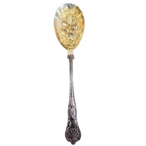 Vintage S.G. Sheffield, RATTAIL Silver Plate, EPNS A1 Raised Fruit Serving Spoon - Picture 1 of 6