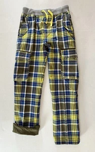Mini Boden Green Yellow Blue Check Surf Roll-up Pants, size 12, EUC - Picture 1 of 4