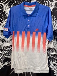 Camisa Polo Nike S Vintage Años 90 Andre Agassi Challenge Court AOP Hot Lava ORIGINAL - Imagen 1 de 10