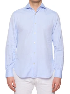 KITON Napoli Light Blue Oxford Cotton Dress Shirt EU 39 US 15.5 - Picture 1 of 6