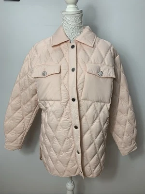 Guess Giorgia Quilted Shacket Pink Size S - Image 1 of 4