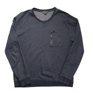 Suéter John Varvatos Hombres Grande Manga Larga Parche en el Codo Pullover Ligero - Imagen 1 de 10
