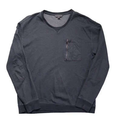 Suéter John Varvatos Hombres Grande Manga Larga Parche en el Codo Pullover Ligero Foto 1 de 4