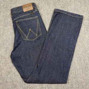Pantalones de mezclilla retro Wrangler para hombre 32x34 bota relajada vaquero occidental lavado oscuro trabajo de rodeo - Imagen 1 de 9