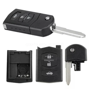 3 Button Flip Key Fob Case Shell Blade For MAZDA 2 3 5 6 RX8 MX5 Car Remote Fob - Picture 1 of 11