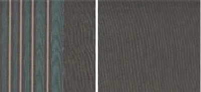 2 x Fabric Remnants Brown & Blue Metallic Stripes 24x25 cm VillaNova Polyester   - Image 1 of 3