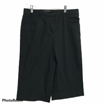 Counterparts Womens Bermuda Shorts Black Floral Embroidered Stretch Petites 10 - Image 1 of 4