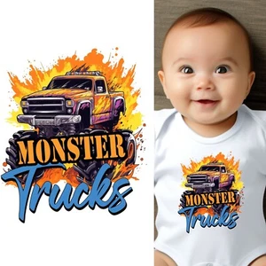 Baby Bodysuit - Monster Trucks Baby Clothes for Infants - Picture 1 of 8