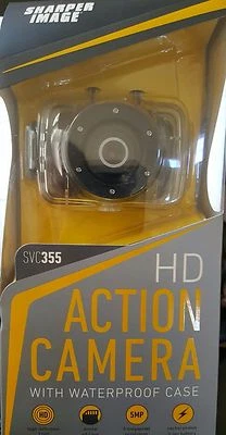 Sharper Image Hd Action Camera Waterproof 5MP 720P Color Display SVC355BK - NEW - Image 1 of 2