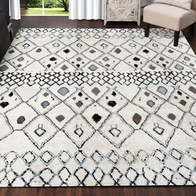 Flintstone Rustic Bohemian Geometric Diamond Trellis Indoor Area Rug Or Runner - Image 1 of 4