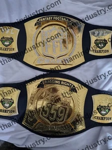 BRAGGING RIGHTS 559 + FANTASY FOOTBALL FFL 4MM Champion Spinner Belts (Replica) - Picture 1 of 8