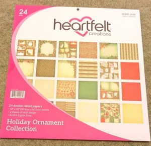 Heartfelt Creation Holiday Ornament Collection Weihnachten Papier Block 24 12”x 12”  - Bild 1 von 4