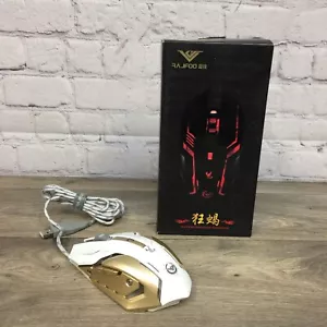 DELUXE White And Gold Gaming Mouse 6 Button Backlit - 3200 DPI - 15G - 4000FPS - Picture 1 of 9